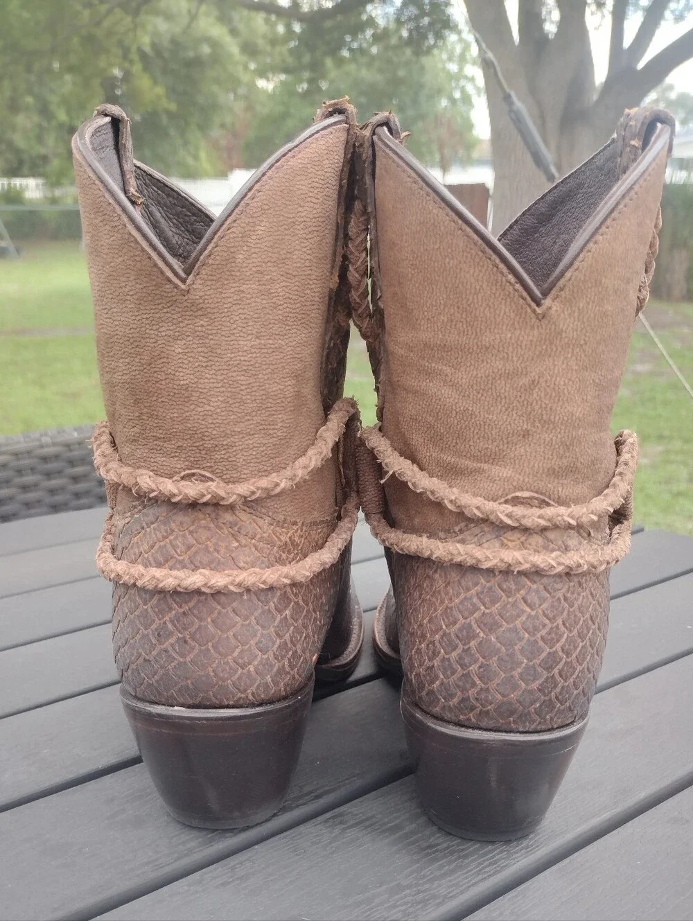Tony Lama Espresso Bernadette Western Boots Size 7 Round Toe